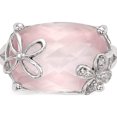 thumbnail image 4 of Sterling Silver With Rose Quartz & White Sapphire Ring (Size 7) Made In India qr6759-7, 4 of 5