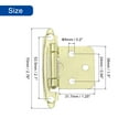 thumbnail image 2 of Uxcell 5 mm Iron Cabinet Kitchen Inset with Screws for Traditional Cabinet Door 2 Set Golden, 2 of 7