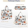thumbnail image 6 of FORMRS Womens Corduroy Tote Bag Crossbody Shoulder Handbag with Pocket, Orange Cartoon Houses, 6 of 7