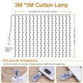 thumbnail image 3 of EROCK 300 LED Fairy Lights Curtain USB String Light With Remote Xmas Party Wedding, 3 of 12