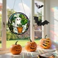 thumbnail image 6 of Light Catcher Decorations, Pumpkins Bats Ghosts Stained Glass Style Window Door Wall Hanging Ornaments, Indoor Outdoor Easy To Install Handmade Craftsmanship Decors, 6 of 7