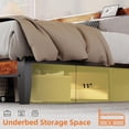 thumbnail image 3 of Full Size Bed Frame, Metal Bed with Headboard, 800LBS Heavy Duty Mattress Foundation with Steel Slats Support, No Box Spring Needed, Noise Free, 3 of 7