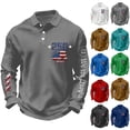 thumbnail image 3 of Men's Patriotic Long Sleeve Tee 250th Anniversary USA Shirt Independence Day Casual Pullover Top, 3 of 3