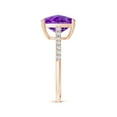 thumbnail image 3 of ANGARA Natural Cushion 3.5 ct Amethyst Cocktail Ring with Diamonds in 14K Rose Gold for Women (Size-10mm) | February Birthstone, Birthday, Anniversary, Jewelry Gift for Women | Natural Amethyst Ring, 3 of 9