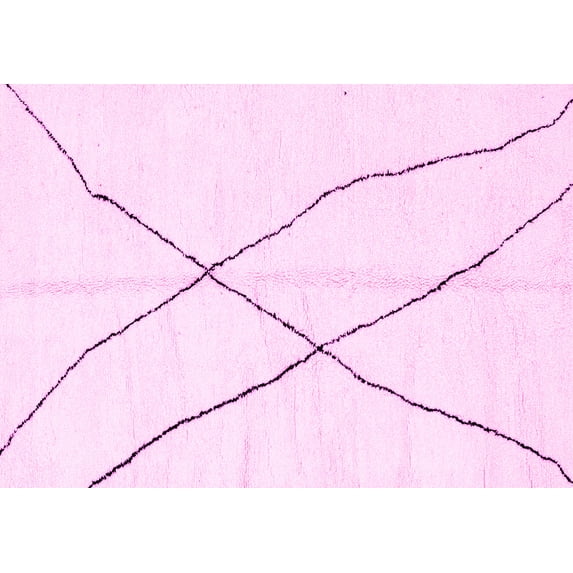 Ahgly Company Indoor Rectangle Solid Pink Modern Area Rugs, 6' x 9'