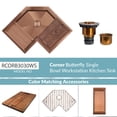 thumbnail image 3 of Strictly Sinks 30 In Undermount Corner Kitchen Sink Copper, 16 Gauge Stainless Steel Butterfly Workstation Sink, 3 of 7