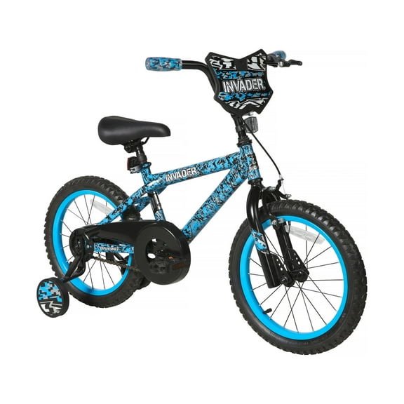 Dynacraft Invader 16-inch Kids BMX Bike by Dynacraft, Blue, Quick Assembly, Training Wheels, Ages 5-7 Years