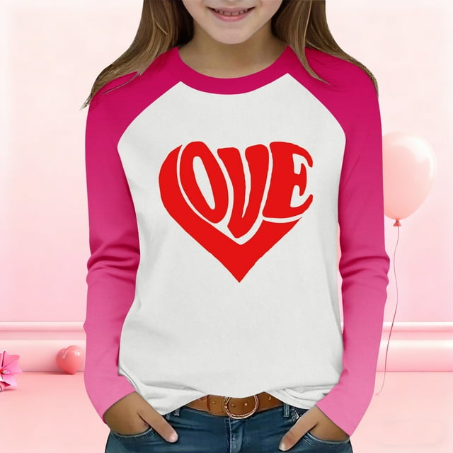 Blusas y camisas de manga larga y cuello redondo para niños y niñas, blusa informal de moda con bloques de color, manga larga y cuello redondo, estampado, para niñas de 2 a 15 años.