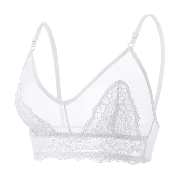 Admvng Women's Bras Wireless Lace Sheer Mesh Cute Comfort Everyday Bra