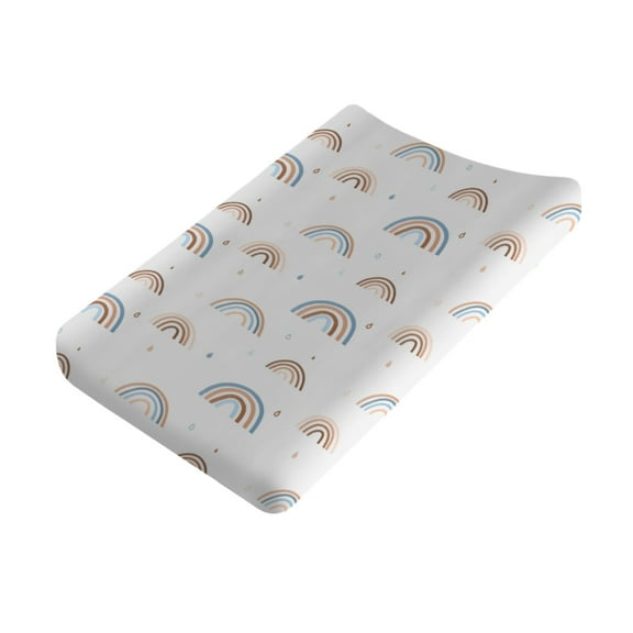 Boho Rainbow and Drops Baby Changing Pad Cover Watercolor Rainbow Diaper Changing Table Pad Sheets for Boy Girl Rainbow Lovers Gift Unisex Soft Stretchy Baby Changing Table Mat Cover 16''x32''