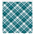 thumbnail image 2 of Ambesonne Plaid Shower Curtain, Tartan Pattern from Squares, 69"Wx75"L, Petrol Blue and Pale Blue, 2 of 4