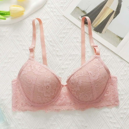 Itsame 1 Pack Everyday Casual Bra Set Womens Full Support Bra Wireless Comfort Bralette Pink Size 80C