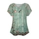 thumbnail image 3 of Fiudx Ofertas Flash Del Día Solo En Línea Top Plisado con Decoración de Botones y Cuello En V de Manga Corta para Mujer, Ropa Grande para Mujer (L-5Xl), 3 of 3