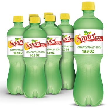 Squirt Zero Sugar Grapefruit Soda Pop, 16.9 fl oz, 6 Pack Bottles