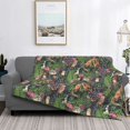 thumbnail image 2 of Yiaed Forest Animals And Plants Print Blanket Throw Blanket Soft Cozy Flannel Blanket for Home Bed Sofa Couch Chair-50"x40", 2 of 6