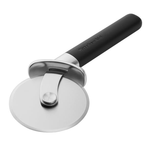 KitchenAid Stainless Steel Pizza Cutter Wheel with Finger Guard and Ergonomic Handle, Black