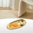 thumbnail image 4 of Oval Stainless Steel Serving Tray with Seasoning Compartment Snack Plate for French Fries Dumplings Chicken Wings Desserts Party Food Display Dishwasher Safe Durable Metal Appetizer Platter, 4 of 6