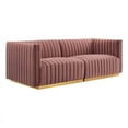 thumbnail image 2 of Modway Conjure Channel Tufted Performance Velvet Loveseat in Gold/Dusty Rose, 2 of 5