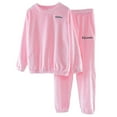 thumbnail image 2 of Defitshape Women's Long Sleeve Pajama Set Fleece Fuzzy 2 Piece Pjs Winter Warm Flannel Thick Sleeping Comfy Pajamas Pink Medium, 2 of 4