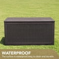 thumbnail image 5 of BOBOKY 100 Gallon Waterproof Large Resin Deck Box Indoor Outdoor Lockable Storage Container for Patio Furniture Cushions Garden Tools (100 Gallon)Dark Brown, 5 of 9