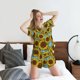 thumbnail image 5 of Balery Sunflowers Conjunto de Pijama para Mujer con Estampado, Dos Piezas de Manga Corta y Shorts, Ropa de Dormir Suave con Cuello Redondo y Bolsillos-Large, 5 of 6