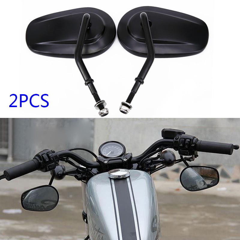 Black Motorcycle Skull Mirrors For Harley Road King Glide Softail Dyna Touring