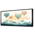 thumbnail image 2 of Designart "Hot Air Balloon Harmony Green and Red Watercolor IV" Extra Large Transportation Framed Wall Art - Modern Green Hot Air Balloon Hallway Framed Wall Art Decor, 2 of 6
