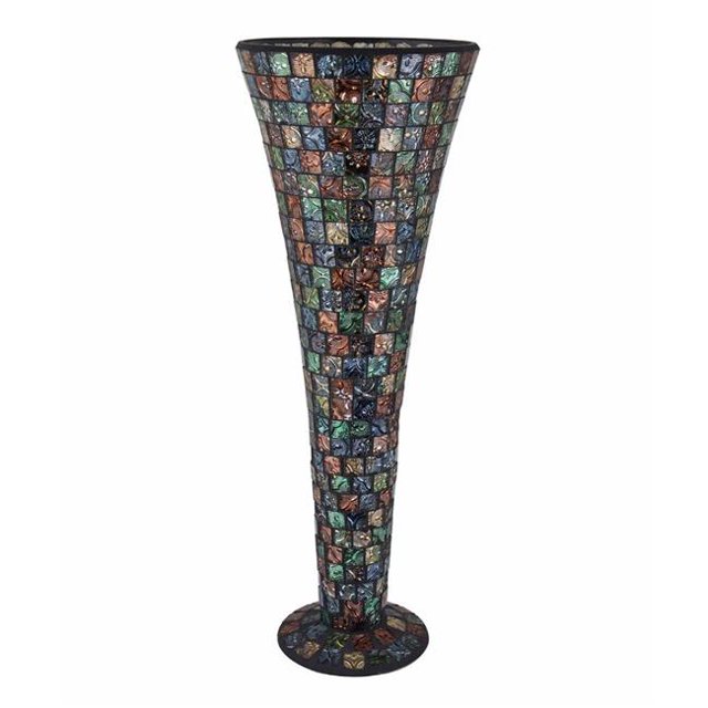 Benzara BM165233 Vase Moderne Design Mosaïque - Noir