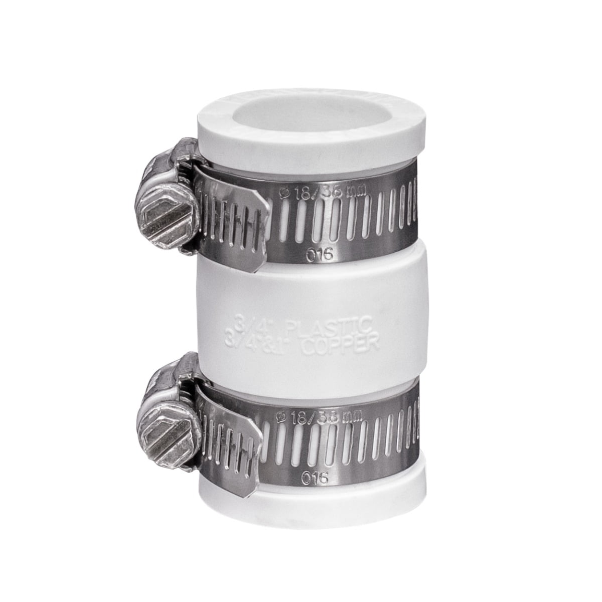 Fernco 1056075 3/4" Flexible PVC Pipe Coupling for Plastic and Copper Plumbing Connections