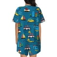 thumbnail image 3 of Bingfone Transportations with Buildings Print Pajamas Sets for Women Soft Short-Sleeved Pjs with Lounge Shorts Two Piece Sleepwear, 3 of 8