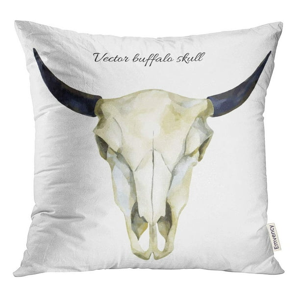 STOAG Cow Watercolor Buffalo Skull Hand Bull Head Steer Cattle Throw
