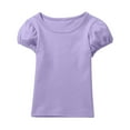 thumbnail image 3 of Huanglei Soft Girls Short Sleeve T Shirt Cute Puff Sleeve Top Comfortable Casual Tee For Toddler And Kids, 3 of 3