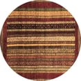 thumbnail image 1 of Ahgly Company Indoor Round Abstract Brown Modern Area Rugs, 4' Round, 1 of 4