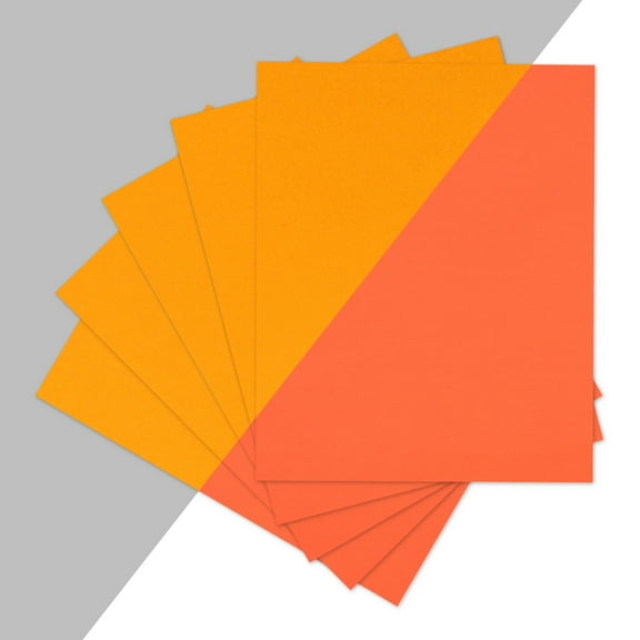 5Pcs A4 Glow in Dark Vinyl, 8"x11" PET Cold Laminating Film Orange