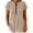 Khaki-Tops, variant on Womens Ribbed Zip Front Mandarin Collar Short Sleeve Blouses Curved Hem Side Pocket Stretchy Knit Tunics Summer Beach Lightweight Loose Fit Casual Shirts
