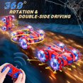 thumbnail image 2 of Spider Remote Control Car, 2.4Ghz Double Sided RC Cars with LED Light 360° Rotating RC Drift Car, 4WD Rechargeable RC Stunt Car Spider Toys for Boys 4-6 5-7 8-13 Girls Gifts Indoor Outdoor,, 2 of 6