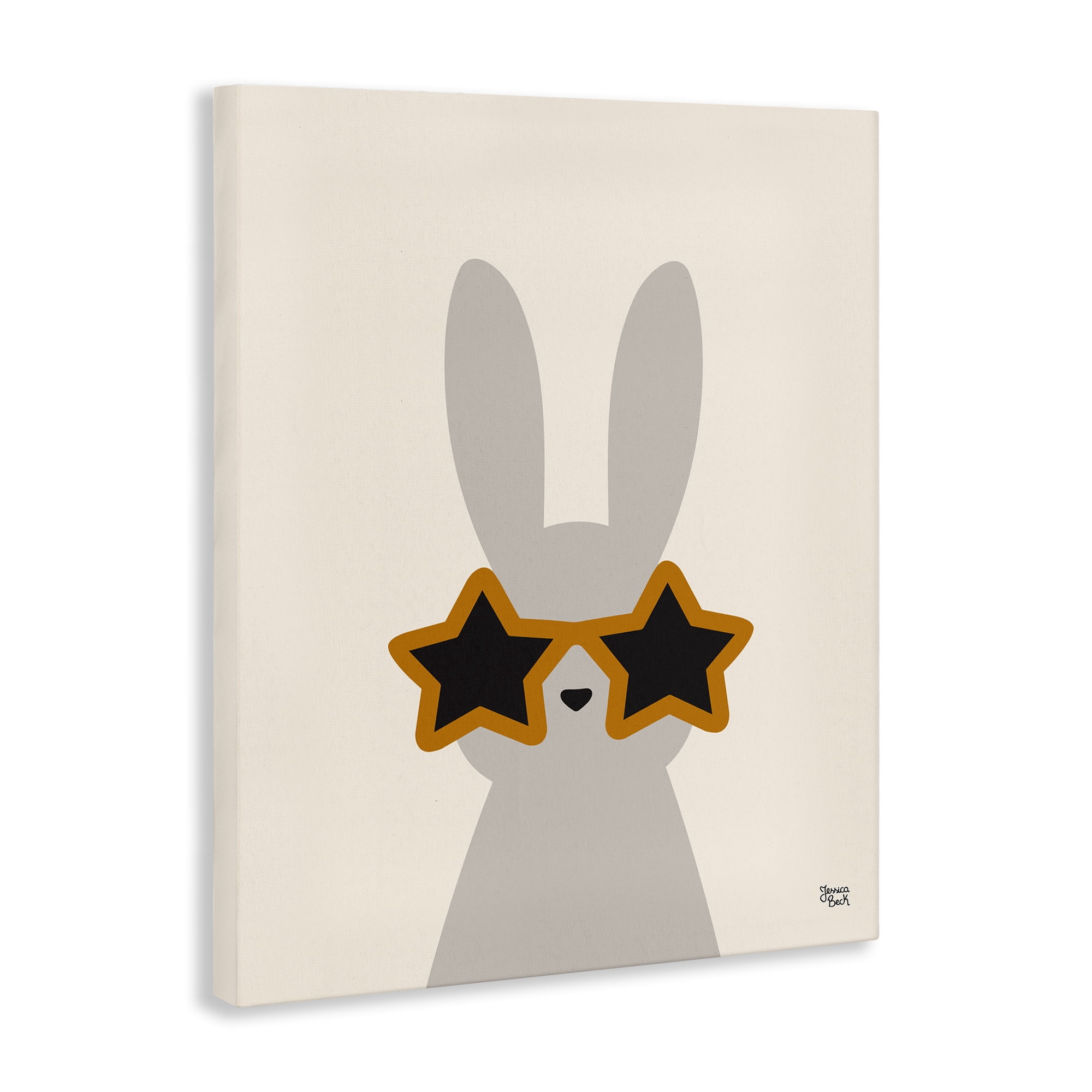 Stupell Industries Bunny & Star Sunglasses Animals Painting Wrapped Canvas Art Print Wall Art, 30 x 40