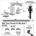 thumbnail image 4 of KINGTACK Bathroom Sink Faucet, 8 inch Brushed Nickel Bathroom Faucet with Pop Up Drain, 2 Handle Vanity Faucet with Water Supply Hoses, 4 of 11