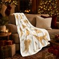 thumbnail image 3 of Golden Retriever Watercolor Dog Illustrations Vintage Pet Portrait, Festive Pet Portrait Pattern, Warm Flannel Blanket for Cabin and Lodge, Dog Lovers Just Because Gift, Pet Lover Home Decor, 3 of 9