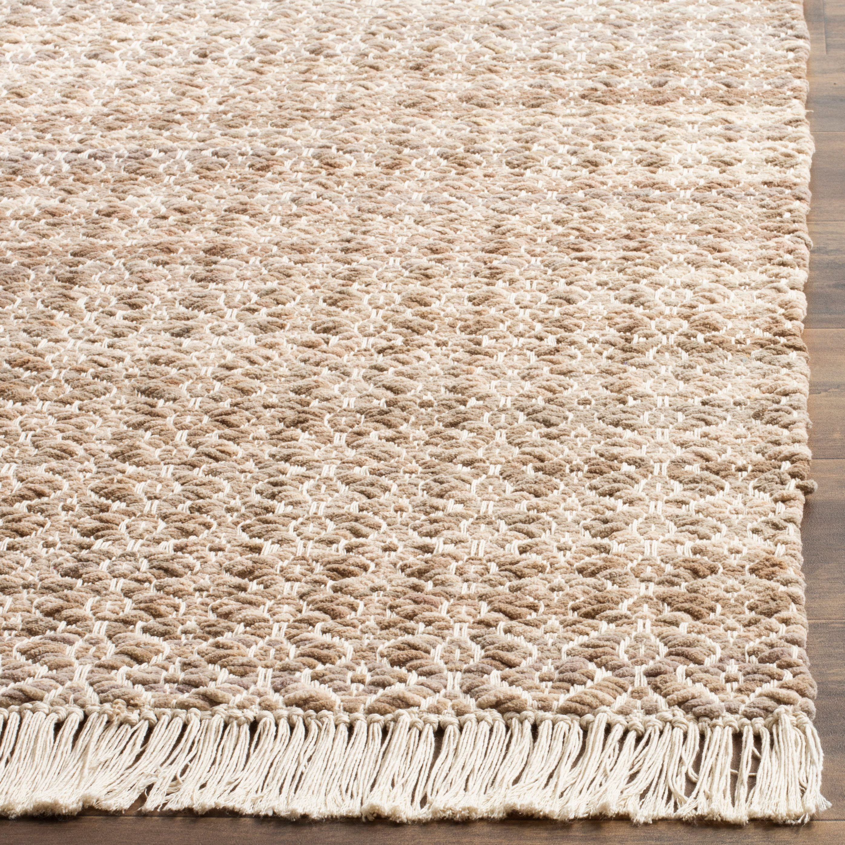 Safavieh  Handmade Boston Aletha Coastal Cotton Rug with Fringe 3'  x  5' 3' x 5' Indoor Living Room,Bedroom Rectangle