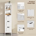 thumbnail image 5 of Yaheetech 5-tier Modern Bathroom Storage Cabinet with 3 Drawers and 2 Open Shelves, White, 5 of 7