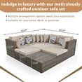 thumbnail image 2 of Harper & Bright Designs 8 Piece Patio Furniture Set, All Weather Outdoor Wick Sofa Set, Rattan Sofa Lounger with Colorful Pillows, Outdoor Conversation Sofa Set, Brown Wicker+Beige Cushion, 2 of 16