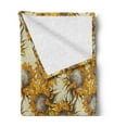 thumbnail image 2 of Sunflower Soft Flannel Fleece Throw Blanket, Vintage Style Ornament with Flowers Agriculture Nature Theme Sketchy Artwork, Cozy Plush for Indoor and Outdoor Use, 50" x 60", Multicolor, by Ambesonne, 2 of 5