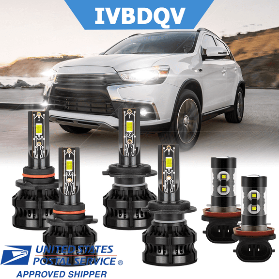 For Mitsubishi Outlander 2014-2020 LED Headlight Bulbs 9005 High Beam H7 Low Beam H11 Fog Light Combo Kit 6Pcs