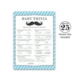 thumbnail image 4 of MUSTACHE Baby Shower Game — BABY TRIVIA Games — Pack of 25 — Fun Baby Facts Games, BABY BOY Trivia Baby Shower Activity, Blue, Little Man is on the way Theme Baby Shower Games G855-TRV, 4 of 4
