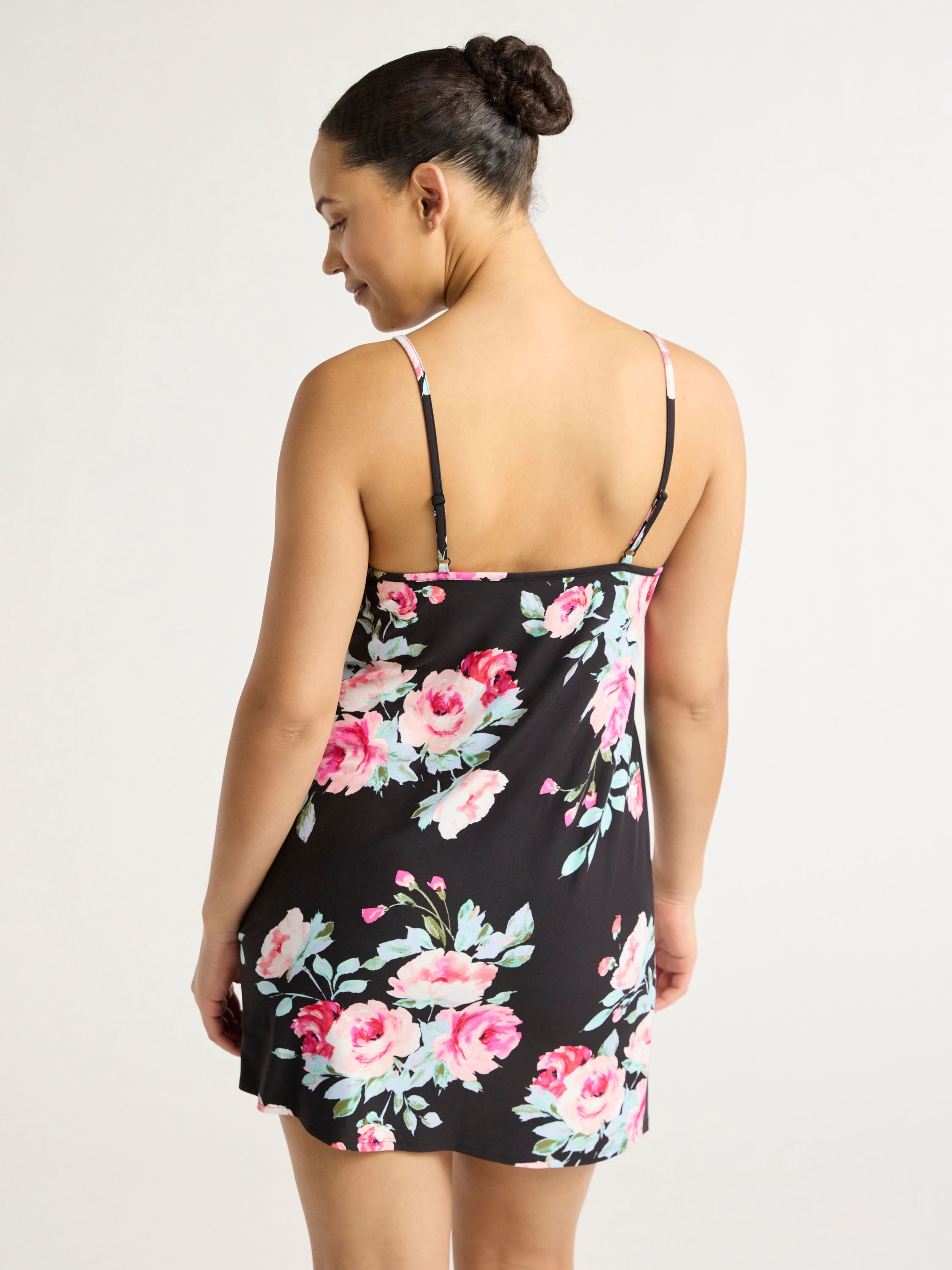 Joyspun Women’s Dreamy Soft Collection Lace Trim Knit Chemise, Sizes XS to 3X
