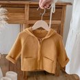 thumbnail image 2 of Agkizg Baby Girls Hooded Raglan Jacket Zip Up Cute Winter Coat with Pockets Solid Color Warm Casual Outerwear for Toddler, 2 of 5