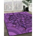 thumbnail image 3 of Ahgly Company Machine Washable Indoor Rectangle Transitional Purple Iris Purple Area Rugs, 8' x 12', 3 of 7