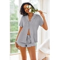 thumbnail image 2 of Ekouaer Pajamas Set for Women Short Sleeve Sleepwear Button Down Pjs Lounge Sets Soft Nightwear, 2 of 6