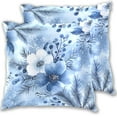 thumbnail image 6 of Blue and White Flowers Throw Pillow Covers Set of 2 Decorative Pillow Cases for Chair Sofa Bedroom Living Room, 6 of 6